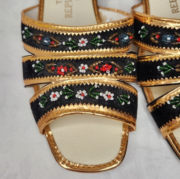 60s Gold Beaded Sandals - Picture 7 of 10